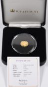 2019 Jubilee Mint 400th Anniversary Isle of Man issue 22 carat gold proof quarter laurel, 2g