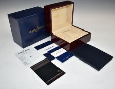 Ulysse Nardin GMT Big Date wristwatch box with fitted interior, related paperwork, certificate