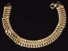A 9ct gold bracelet by Milor, 5.2g, 16cm long