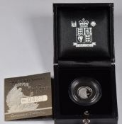 2007 QEII Royal Mint Britannia £10 limited edition 423/1000 proof platinum coin, in case, 3.14g