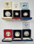Royal Mint cased silver proof crowns, most with certificates, together with a XII Commonwealth Games