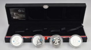 Royal Mint Countdown to London Olympics 2012 coin set, comprising four 2009 silver proof Piedfort £5