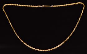 A 9ct gold rope twist chain, 32cm long, 7.1g
