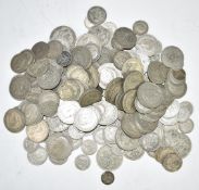 Approximately 1490g of pre 1947 UK silver coinage, includes gradable examples