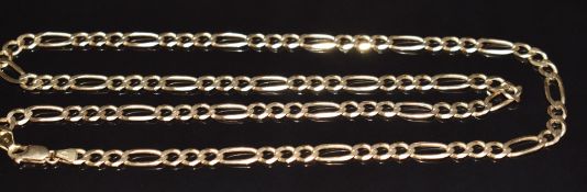 A 9ct gold curb link necklace, 17.5g, 63cm long