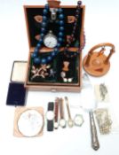 A collection of jewellery including sodalite necklace, watches including silver Vertex pocket watch,