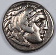 Alexander the Great silver Drachm 336-323BC, with certificate of authenticity