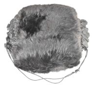 Victorian bearskin muff with suspension cord, 32 x 37cm