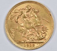 1912 George V gold full sovereign