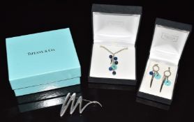 Paloma Picasso for Tiffany Sterling Silver Zig Zag brooch together with an Ortak silver necklace and