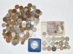 A collection of largely UK coinage, the earliest a George III halfpenny, also includes approximately