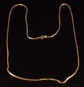 An 18ct gold chain/ necklace made up of box links, 17.2g, 70cm long