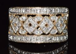 A 9ct gold ring set with diamonds (total diamond weight 0.25ct), 3.9g, size O