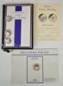 Royal Golden Wedding collection with certificate, comprises four silver coins including The