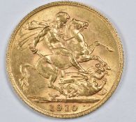 1910 Edward VII gold full sovereign