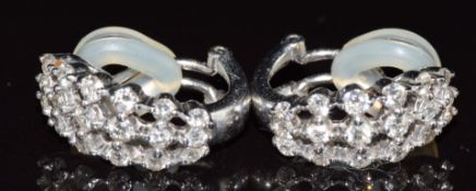 A pair of 18k white gold earrings set with diamonds, 8g