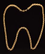 An 18ct gold rope twist necklace, 21.1g, 61cm long