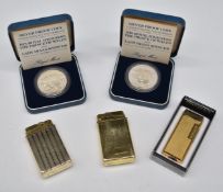 Two silver proof Charles & Diana coins, in cases with certificates, weight 28g each, together with