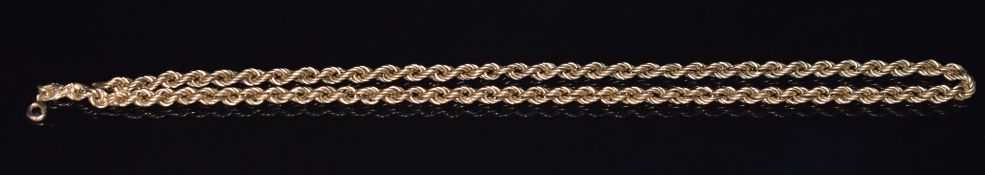 A 9ct gold rope twist necklace, 41cm long, 6.1g