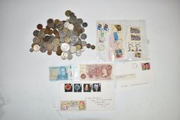 An amateur collection of USA and UK coinage with some Polish, Russian, Mexican, German etc examples,