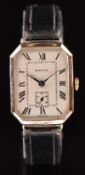 Rolex 9ct gold Art Deco gentleman's wristwatch ref. 916 with subsidiary seconds dial, blued hands,