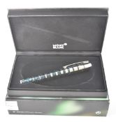 Montblanc Writers Edition George Bernard Shaw fountain pen with mottled resin body, graduated chrome