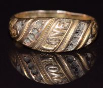 A 15ct gold ring reading 'LOVE', Birmingham 1884, 1.5g, size K
