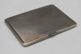 George VI hallmarked silver engine turned cigarette case, Birmingham 1952, maker Charles S Green &