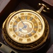 Justin Vulliamy gold pair cased quarter repeater pocket watch with Roman and Arabic numerals and