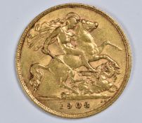 1908 Edward VII gold half sovereign