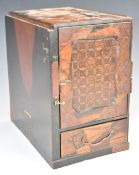 Japanese parquetry cabinet with three drawers, W18 x D27 x H28cm