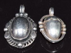 Georg Jensen pendant in the form of an acorn, marked 188 and Georg Jensen and another Georg Jensen