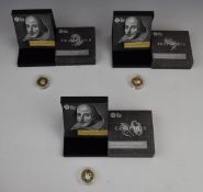 Royal Mint UK £2 silver proof coins, Shakespeare Histories, Tragedies and Comedies, in fitted
