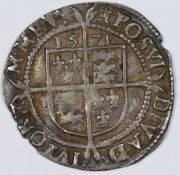 1571 Elizabeth I hammered silver sixpence, Castle mint mark, VF