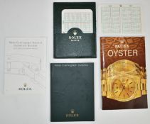 Rolex green leather card wallet with 2000 2001 calendar card, Your Rolex Oyster booklet, Rolex