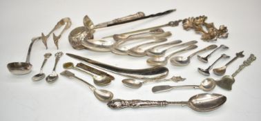 Victorian hallmarked silver spoon and similar scoop, 1723 coin based toddy ladle, length 30cm and
