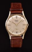 Bentima Star 9ct gold gentleman's wristwatch with subsidiary seconds dial, gold hands and hour