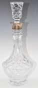 Elizabeth II hallmarked silver mounted cut glass decanter, London 1973, maker Israel Freeman &