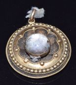 Edwardian pendant set with a foiled amethyst cabochon, 4.5g, 2.4cm