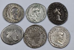Roman Imperial Titus Aug. silver Denarius Rome 80AD, NEF, together with five further examples