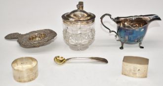 Edward VII hallmarked silver milk jug, Birmingham 1908, maker Miller Brothers, length 12cm,