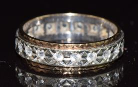 A 9ct gold eternity ring set with spinel, 2.8g, size L