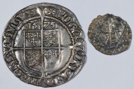 1575 Elizabeth I (1558-1603) silver sixpence, third issue, GF-NVF, together with a Charles I