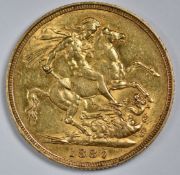 1887 Queen Victoria Jubilee head gold full sovereign