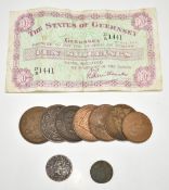 The States of Guernsey ten shilling banknote 1st July 1966 B21 1441, obv. lilac and green, rev.