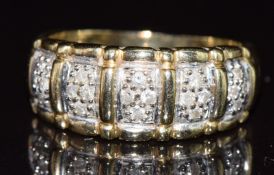 A 14ct gold ring set with diamonds totalling approximately 0.25ct, 6.6g, size Q