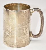 Victorian hallmarked silver tankard of plain tapering form, Sheffield 1899, maker's mark rubbed,