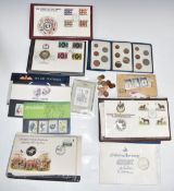 A small collection of medallic first day covers together with Britain's First Decimals etc.,