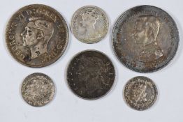 Thailand Rama V Bahat silver coin 1876-1900, together with two I Bahat examples and 1898 Queen