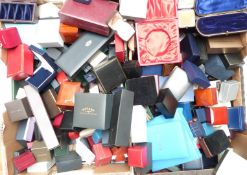 A collection of jewellery boxes including some vintage/ antique tooled leather examples 'Geo